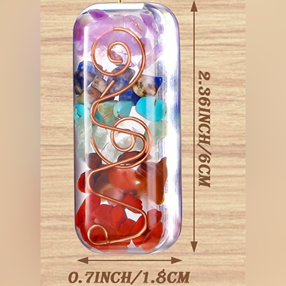 Chakra Reiki Healing Stones Wide Size Pendant w/Necklace,keychain visor etc. NEW - Picture 2 of 3